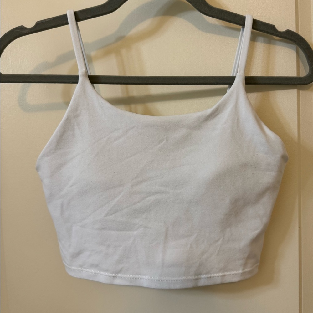 White Crop Top With Built In Bra
